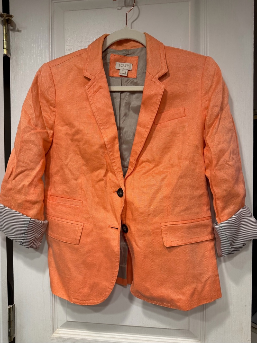 J.Crew Women's Salmon/Peach Blazer Size 4